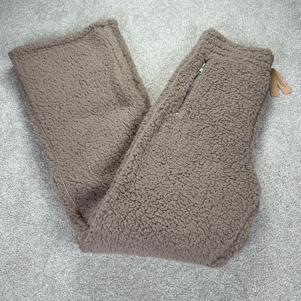 SKIMS Womens S Cozy Knit Wide Leg Pant Desert Taupe Teddy Fleece Loungewear Gift